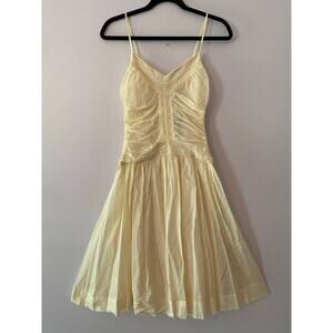 NWT Theory Women's size 2 XS Louise Ivory Cream Beaded Gauze Knee Length Dress
